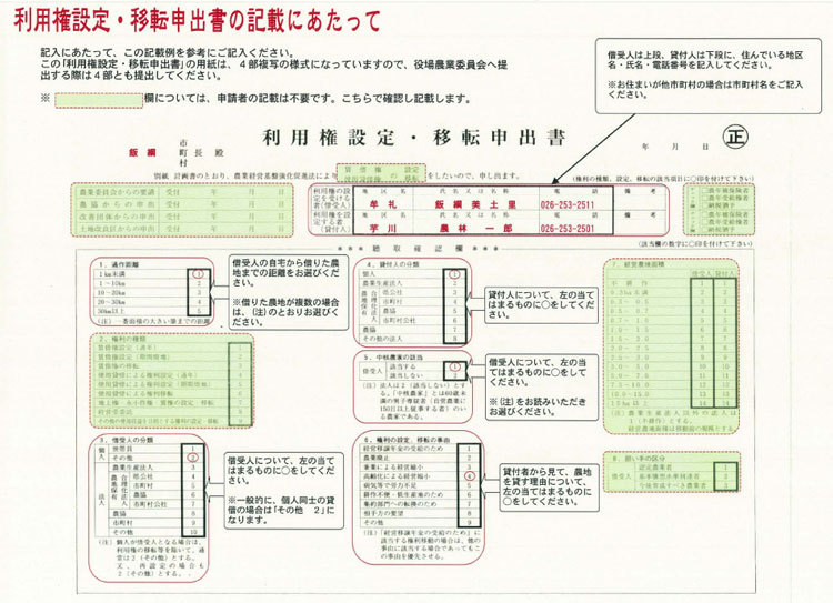 農業経営基盤強化促進法（利用権設定）手続き
